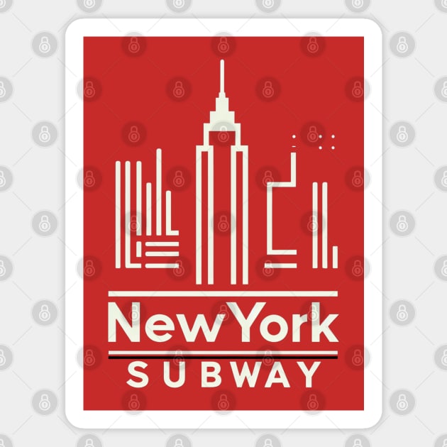 New York Subway NYC Subway Minimalist Design Magnet by Nysa Design